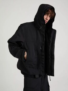 NEW Men's RTA Trevor Black Hooded Utility Jacket Medium